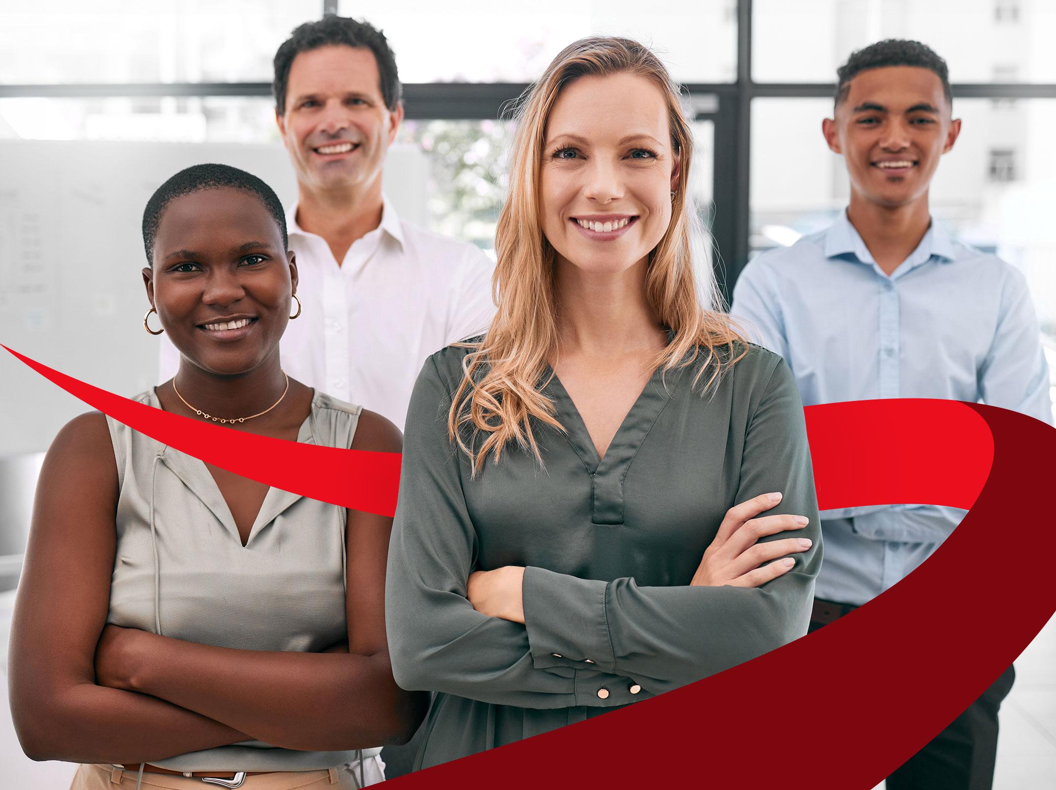 Team of business professionals with different personality styles