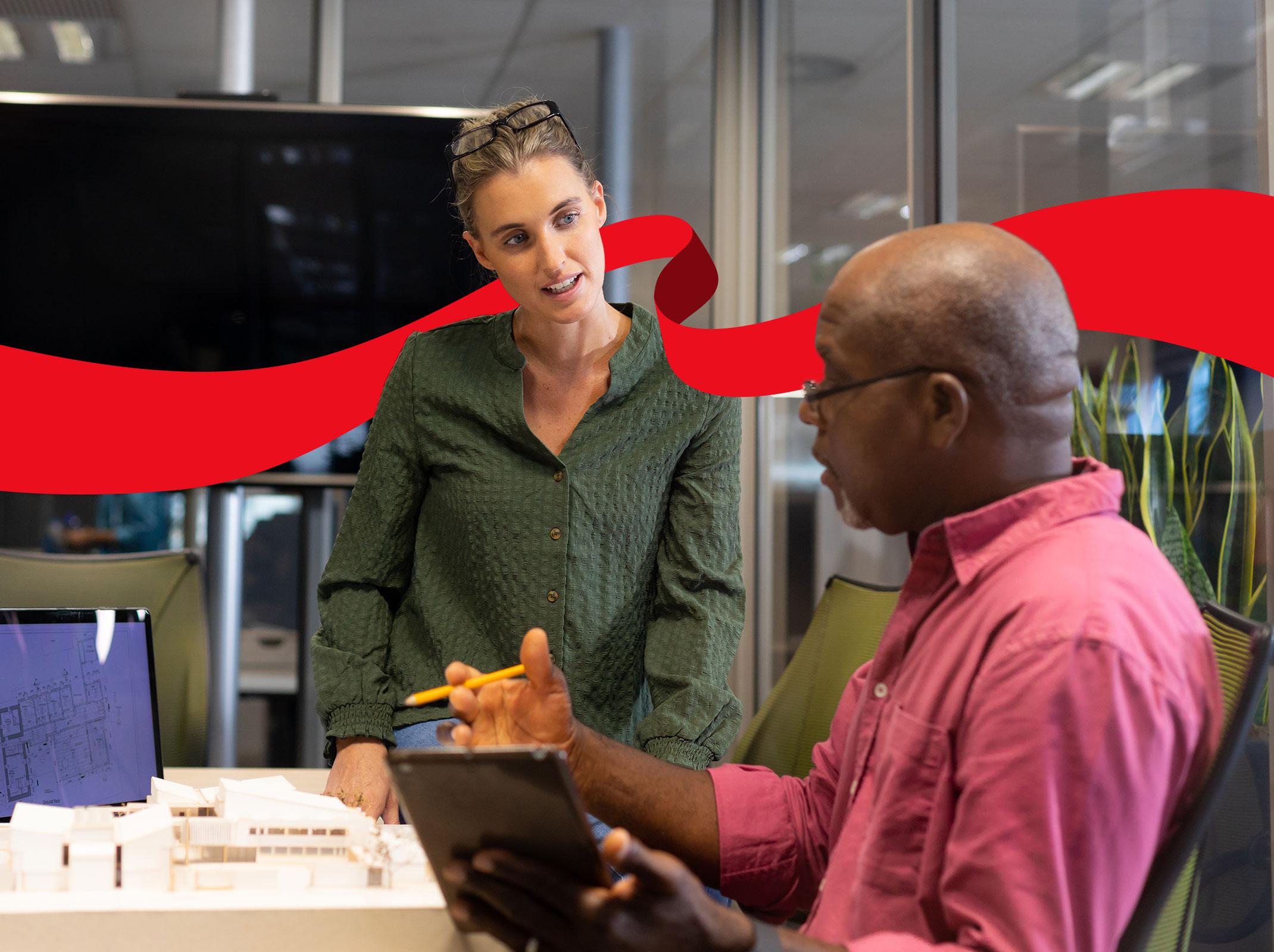 Manager providing positive feedback to employee