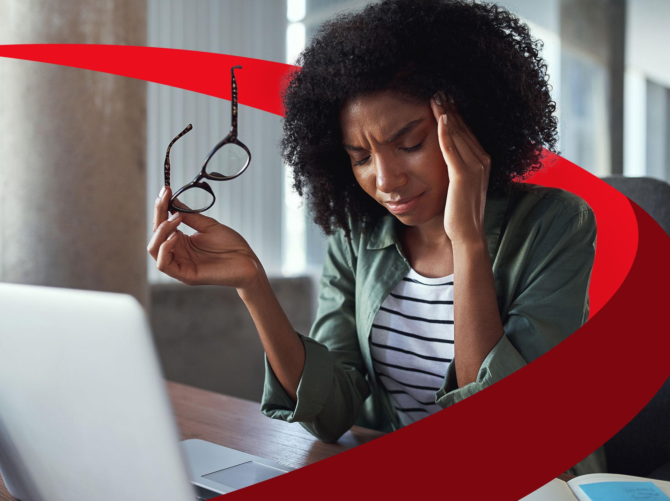 Frustrated manager dealing with difficult employees