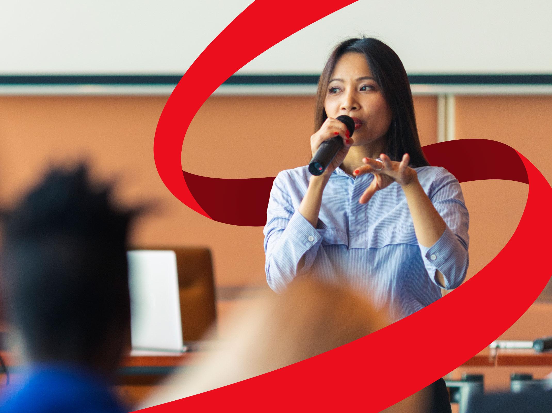 Business professional public speaking without fear