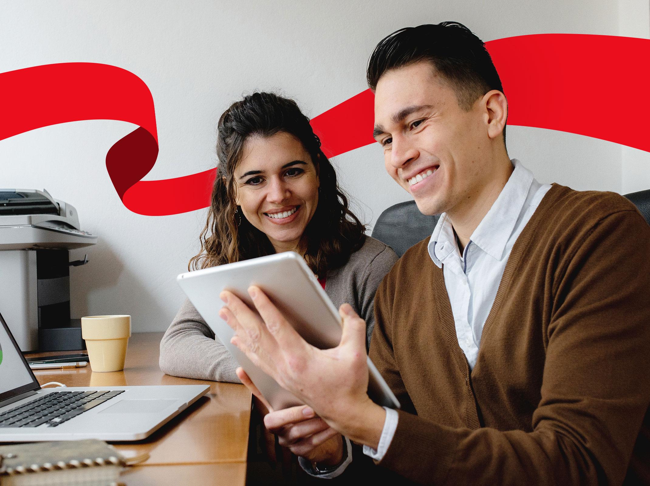 Manager discussing SMART goals with employee